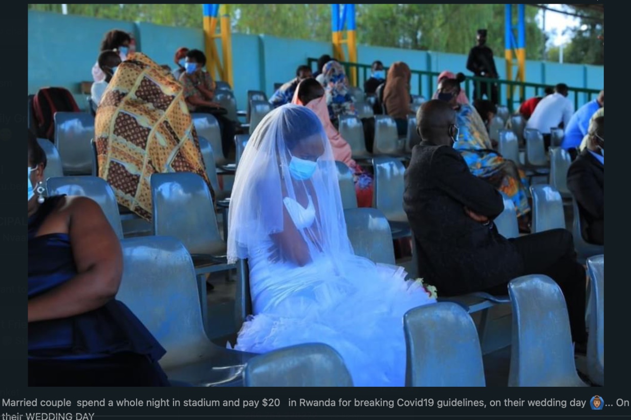 Rwanda Punishes Newly Married Couple, Guests, Forced To Spend Wedding Night In Stadium For Breaking COVID-19 Rules
