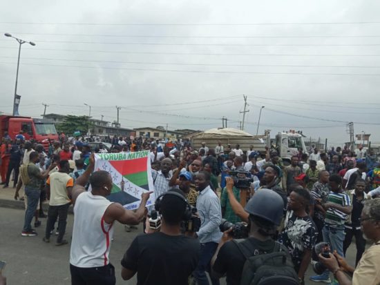 Check Out These Photos From Ongoing Yoruba Nation Rally In Lagos