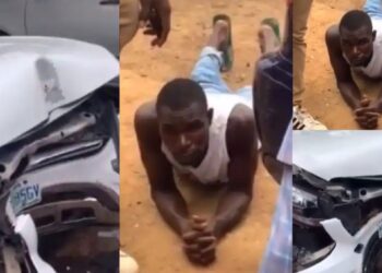 Car Wash Guy Wrecks His Client’s Benz GLC After He Drove It To Buy ‘Eba and Ewedu’ (Video)