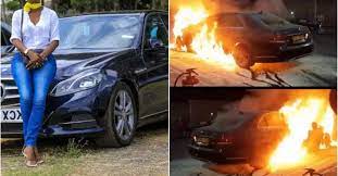 Wife Sets Ablaze Brand New Car Husband Bought For Side Chic (Watch The Video)