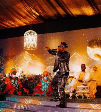 Watch As Nigerian Singer, Mayorkun Performs At Yusuf Buhari & Zahra Bayero’s Wedding (Video)