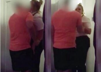Female Prison Warder Caught On Tape Kissing An Inmate In His Cell (Video)