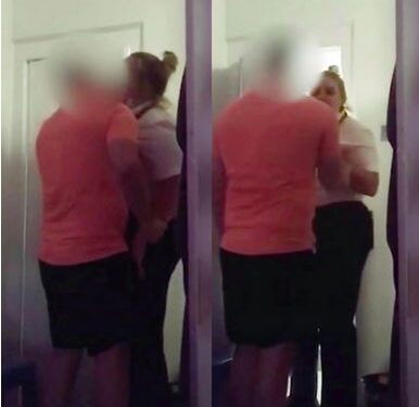 Female Prison Warder Caught On Tape Kissing An Inmate In His Cell (Video)
