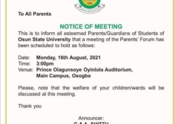 “UNIOSUN Is Advanced Secondary School” – Nigerians React As UNIOSUN Sets To Hold “PTA Meeting”