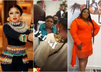 Actress Eniola Badmus Causes a Scene At Bobrisky’s 30th Birthday, Fights Dirty With Guest (Video)