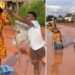 Check Out How A Newlywed Couple Drew Attention To Bad Road In Imo Through Sarcasm (Photos+Video)