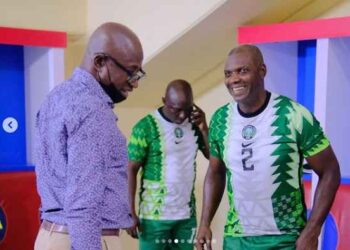 PHOTOS: Peter Rufai, Garba Lawal And More Players Storm Ibadan For Novelty Match