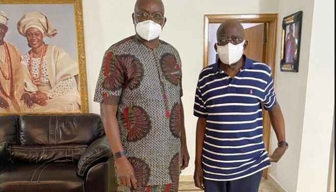 “People Don’t Celebrate Others When They Are Alive” -Fayose Says As He Met With Bola Tinubu (Photo)