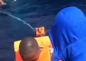 Watch The Scary Moment Nigerian Stowaways Were Trying To Gain Entry Into Ship Heading Europe (Video)