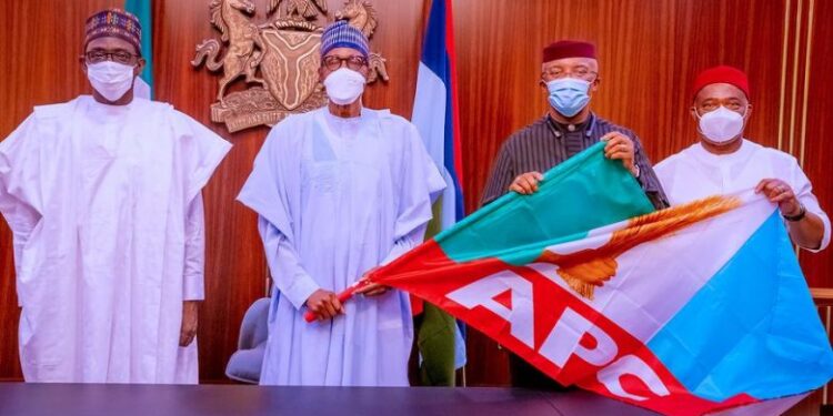 Anambra Deputy Governor Defects To APC, Meets Buhari (Photos)