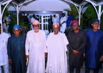 2023: Gov Oyetola And Other Southwest Governors Meet Bola Tinubu at Bourdillon (Photos)