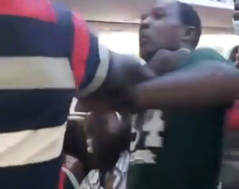 Watch The Moment Two Passengers Fight Dirty Inside An Airplane (Video)