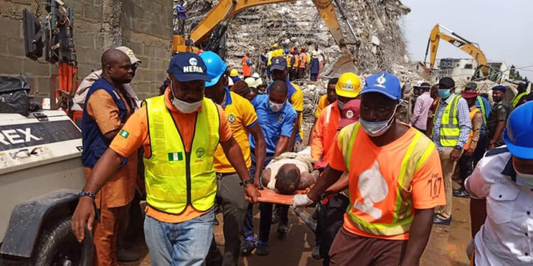 See More Videos and Photos Of People Rescued From The Scene Of Ikoyi Building Collapse