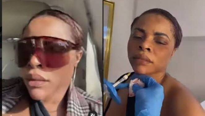 Why Buy Jaw When You Have One?- Fans Mock Laura Ikeji As She Flaunts Her New Jaw (Video)