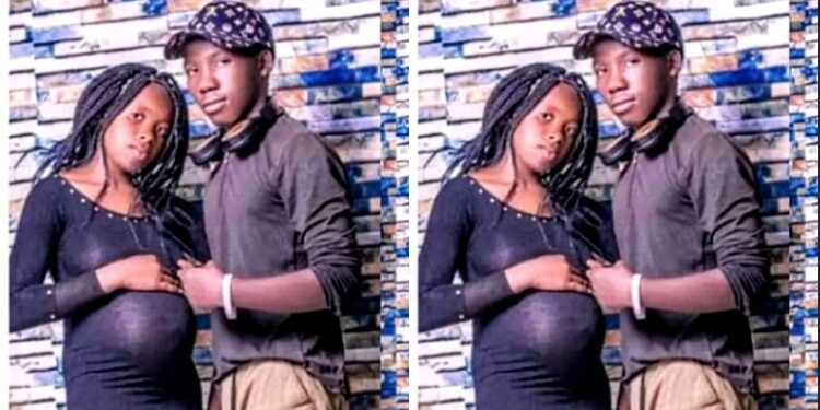 Reactions As 11-year-old Girl Flaunts Baby Bump As She Strikes Pose With 12-year-old Boyfriend
