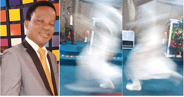 “Is That Sneakers On His Legs?” – Nigerians React As Pastor Shares Photos Of ‘Angel’ Captured In His Church