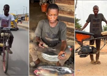 16-year-old Nigerian Boy Converts His Bicycle To Okada, Reveals How He Did It (Video)