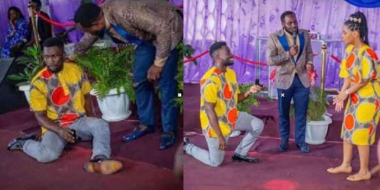 Man Faints On Church Altar After Girlfriend Rejects His Marriage Proposal Despite Rocking Same Outfit