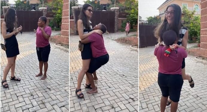 House Help Carries White Boss For Helping To Pay Her Kids School Fees (Video)