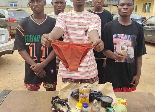Shocking: Suspected Ritualists Caught By Police With Female Pant, Other Items (Photos)