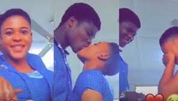 Secondary School Student Kisses Fellow Student After He Proposed To Her (Video)