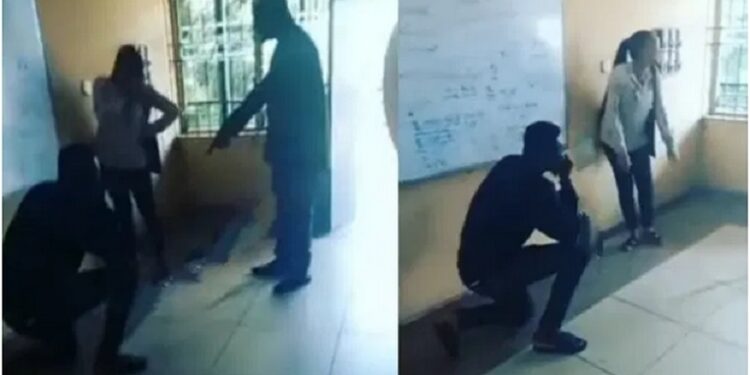 Drama As UNILAG Lecturer Helps Student Reconcile With His Girlfriend In Class (Video)