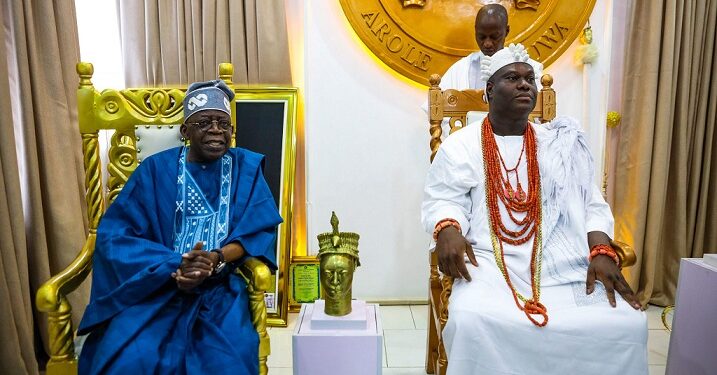 2023: Tinubu visits Ooni of Ife (Photos)