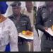 Nigerians React As Police Officer Held A Plate Of Food For His Madam At A Party (Video)