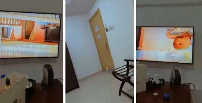 Nigerian Man In Shock, Laments Seeing N45K Hotel Room TV Hung Upside Down (Video)