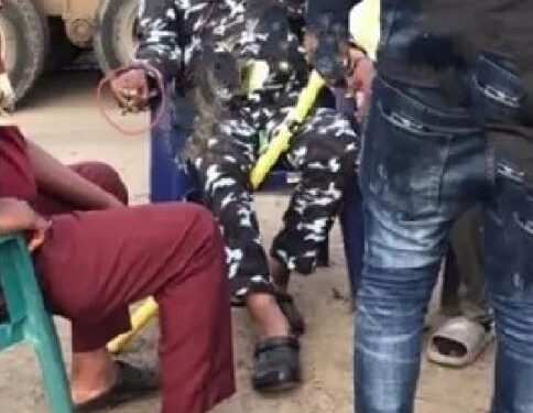Lagos State Police Command Arrest Officer Caught On Camera Smoking Weed