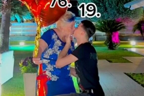 “This Is Only The Beginning” – 19-year-old Boy Says As He Proposes to His 76-year-old Girlfriend (Photos & Video)