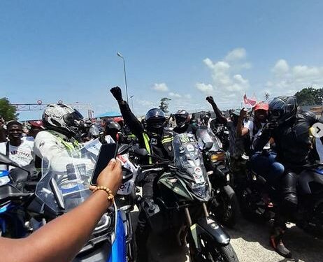 London To Lagos Biker, Kunle Adeyanju Finally Arrives Nigeria (Photos)