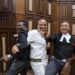 IPOB Leader, Nnamdi Kanu Strikes Funny Poses With His Lawyers Inside Court (Photos)
