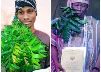 See The Hilarious Way Kano Youths Celebrate As Their Governor, Umar Ganduje, And His Wife Bag Chieftancy Titles In Ibadan (Photos)