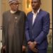 “I Hope You’re Not Taller Than Me” – President Buhari Teases Super Eagles Player, Kenneth Omeruo During A Meeting In Spain (Video)