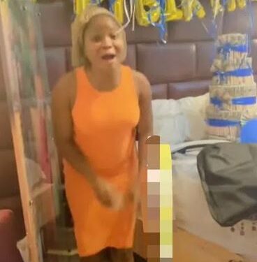 Nigeria Lady Lays Curses On Her Ex-lovers As her New Man Surprises Her With Loads Of Gift On Birthday (Video)