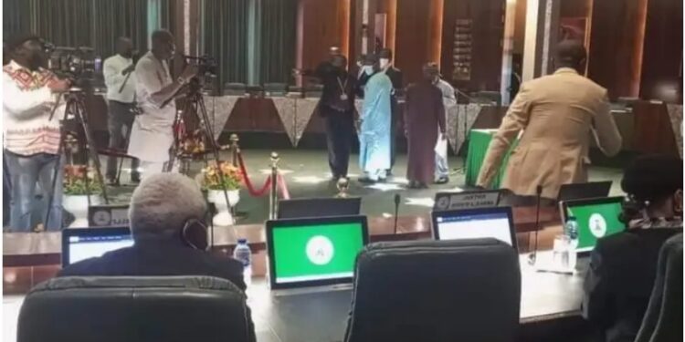 BREAKING: Buhari Swears in Olukayode Ariwoola As Acting Chief Justice of Nigeria