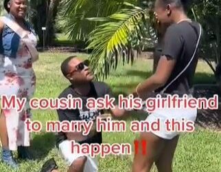 The Shocking Moment A Woman Collapsed After Boyfriend Proposed To Her (Video)