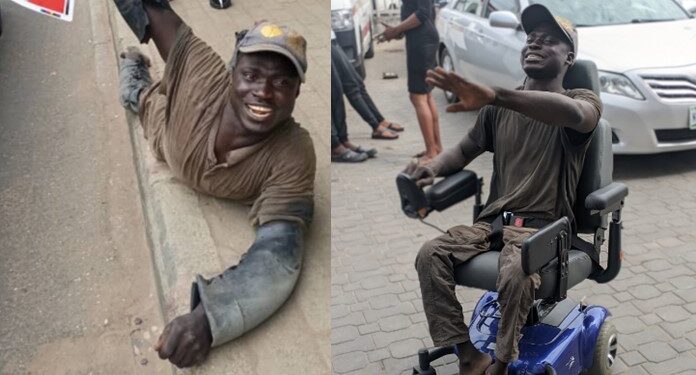 Physically Disabled Man Who Declared Support For Peter Obi Gets Automated Wheelchair (Photos)