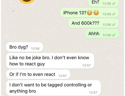 “I Feel Worthless” – Nigerian Man Reacts After His Girlfriend Received iPhone 13 And 600k As Birthday Gift From Her Male Best Friend