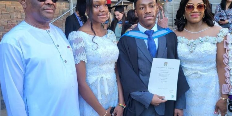 Gov Wike’s Son Graduates From UK University