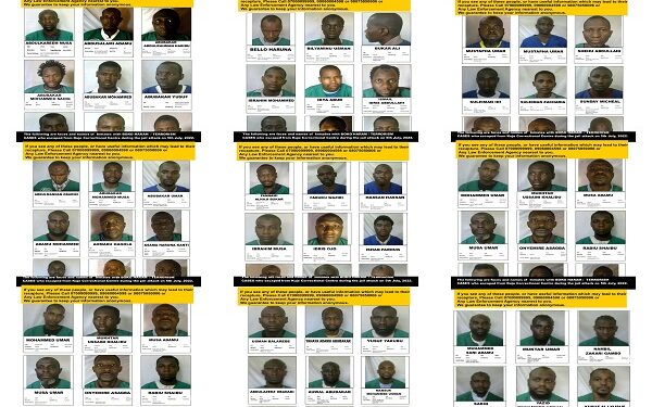 Correction Service Releases Names And Photos Of Boko Haram Members Who Escaped From Kuje Prison (See Full List)