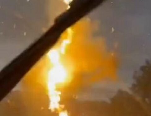 Woman Captures The Shocking Moment Lightning Struck Her Husband’s Truck (Video)