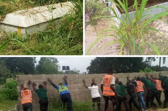 Anambra Task Force Defies Charms And Coffins Placed On Piece Of Land, Demolishes Property (Photos)