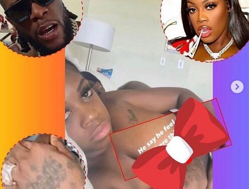 Jamaican Rapper, Diamond TheBody Shares N#de Photo Of Her In Bed With Burna Boy (Photo)