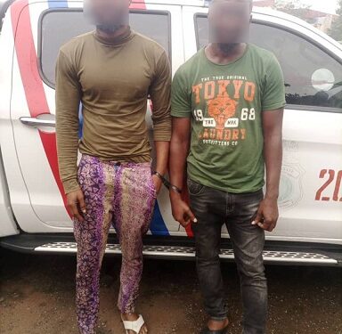 Two Men Arrested For Allegedly R#ping Lady Inside Car In Lagos