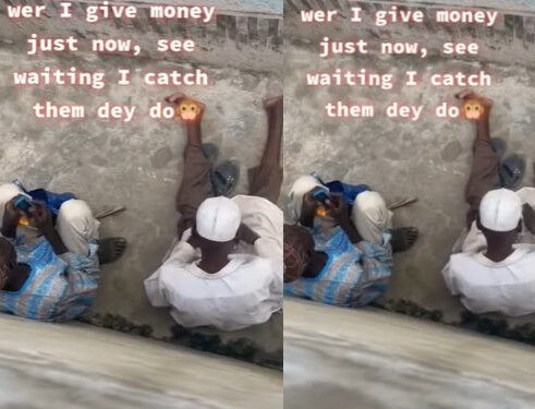 Nigerian Man In Shock Seeing Two ‘Blind Men’ Operating Their Phones After Giving Them Money (Video)