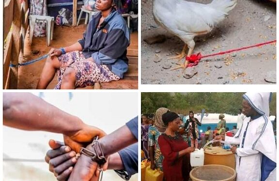 Bulletproof water: Kogi Govt Seals Church Over Alleged Medical Quackery And Fraudulent Activities, Rescues Chained People (Photos)