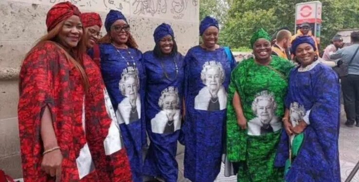 Nigerians In Diaspora Stormed Queen Elizabeth’s Funeral Service In Asoebi