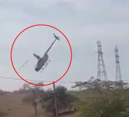 Helicopter Carrying Politicians Crashes After Colliding With Power Lines (Video)